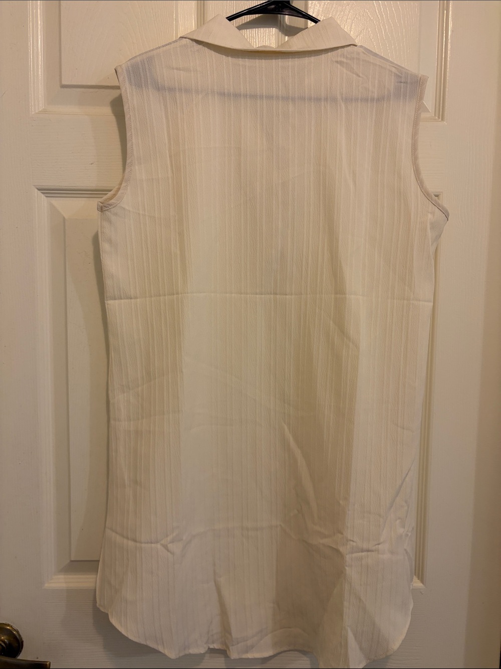 Sleeveless Collared Dress - Off White/Cream - Picture 5 of 5